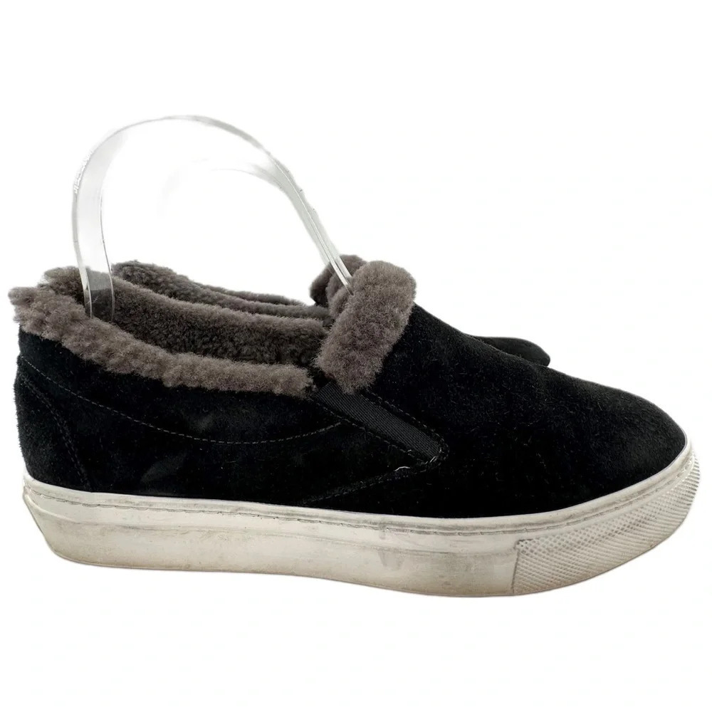 M Gemí womens flats size 37.5 black Italian suede cozy fashion sneakers